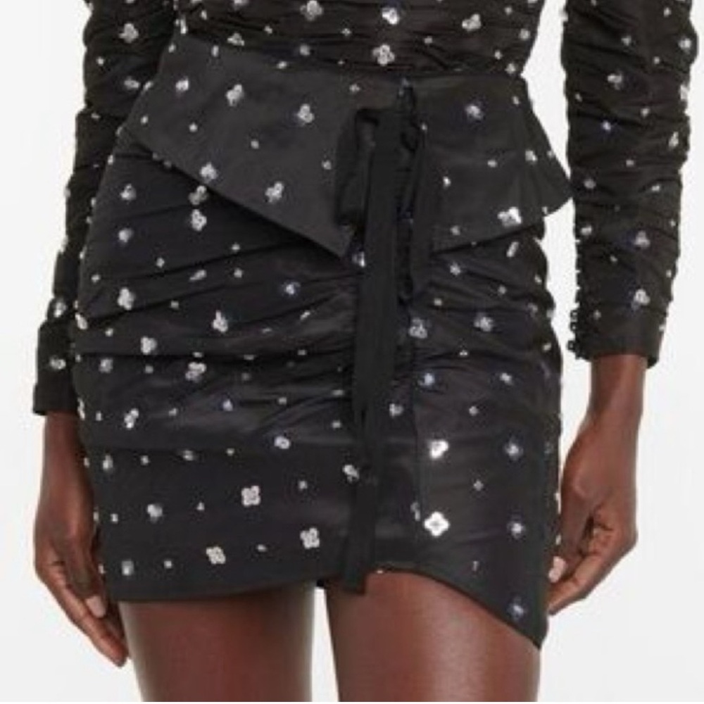 Self-Portrait Black and White Asymmetrical Mini Skirt